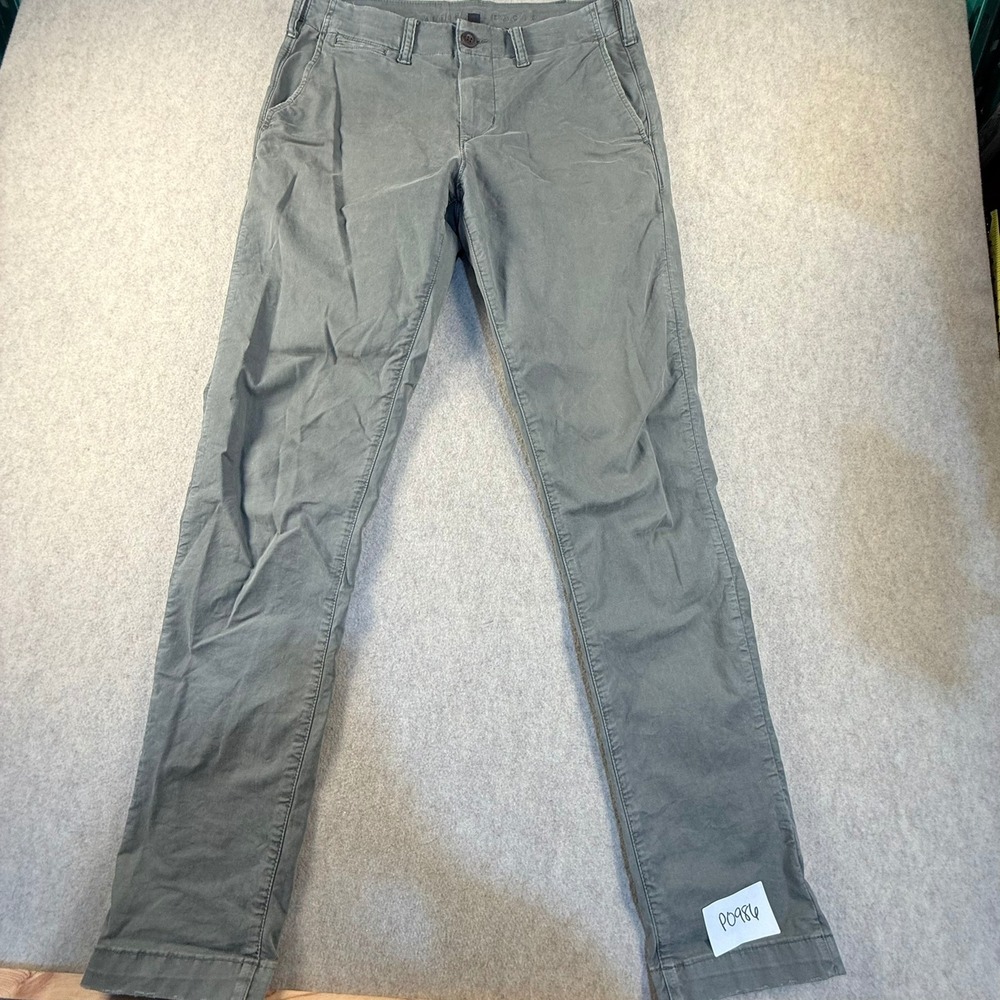 American Eagle Next Level Flex Slim Chino Pants 30x34 Green Gray Mens